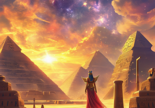 Egypt, pyramid, sphinx, goddess, ankh, hyloghips